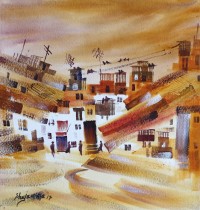 Shuja Mirza, 11 x 11 Inch, Water Color on Paper, Cityscape Painting, AC-SJM-008